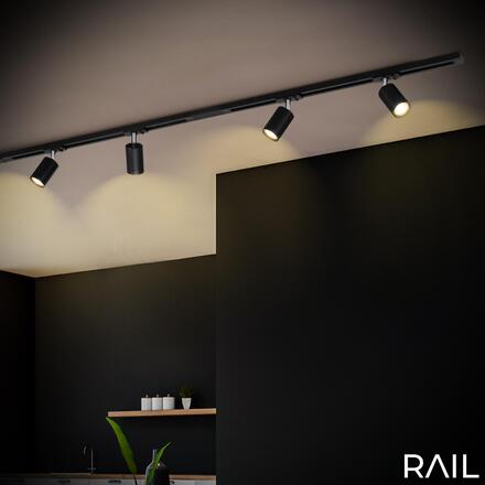 BRILONER Startovací sada lištový systém 150cm – 2x 230V lišta 1-fázová, 4 spoty GU10, černá 8000045
