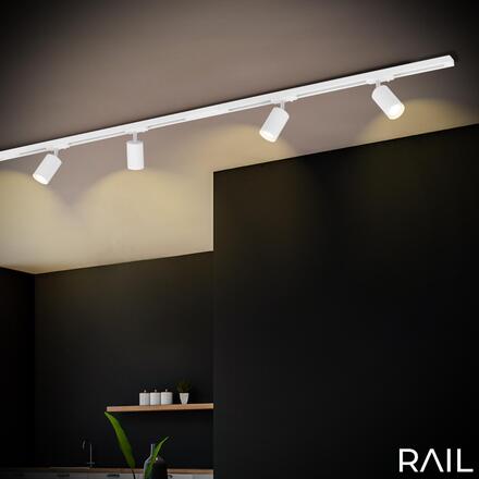 BRILONER Startovací sada lištový systém 150cm - 2x 230V lišta 1-fázová, 4 spoty GU10, bílé 8000046