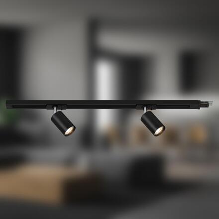 BRILONER Prodlužovací sada lištový systém 230V - 1x lišta 0,75 cm, 2 spoty GU10, černá 8001025