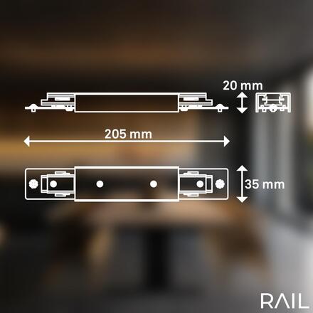 BRILONER Napájení lištový systém 230V – vysokonapěťový, 1-fázový, přisazený, bílá 8002006