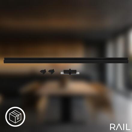 BRILONER 1fázový vysokonapěťový systém kolejnice – 230V, kov, 75 cm, přisazená, černá 8003005