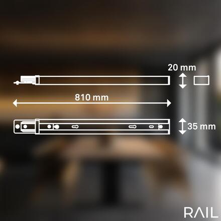 BRILONER 1fázový vysokonapěťový systém kolejnice – 230V, kov, 75 cm, přisazená, černá 8003005