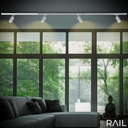 BRILONER 1fázový vysokonapěťový systém kolejnice – 230V, kov, 75 cm, přisazená, bílá 8003006