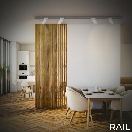 BRILONER LED spot GU10 lištový systém 230V – vysokonapěťový, 13,8cm, otočný/nastavitelný, bílý 8005016