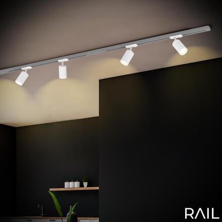 BRILONER LED spot GU10 lištový systém 230V – vysokonapěťový, 13,8cm, otočný/nastavitelný, bílý 8005016