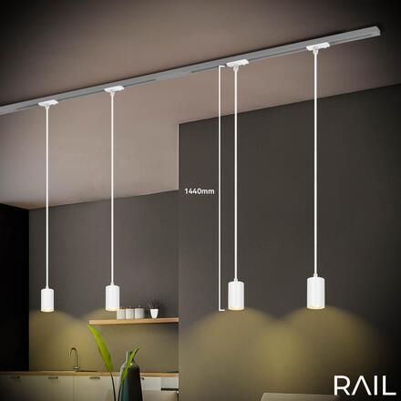 BRILONER LED závěsné svítidlo GU10 lištový systém 230V – vysokonapěťový, moderní 145 cm, bílé 8006016