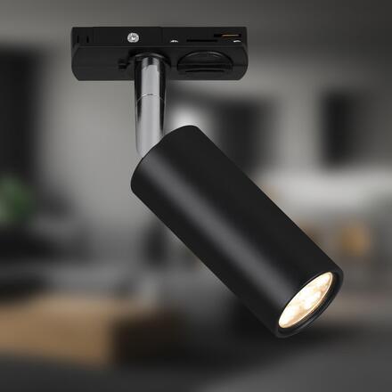 BRILONER LED spot 5,5W lištový systém 230V vysokonapěťový, stmívatelné, teplá bílá, 4x10 cm, černý 8007015