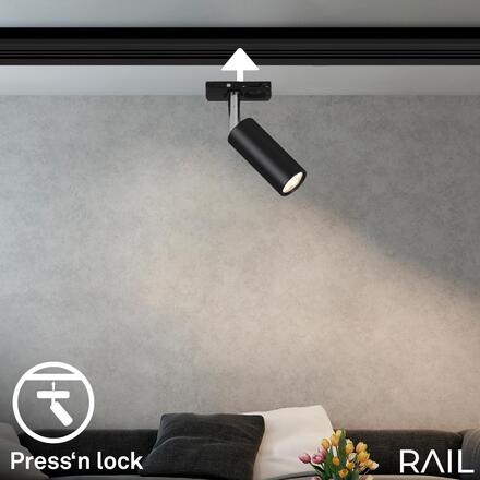 BRILONER LED spot 5,5W lištový systém 230V vysokonapěťový, stmívatelné, teplá bílá, 4x10 cm, černý 8007015