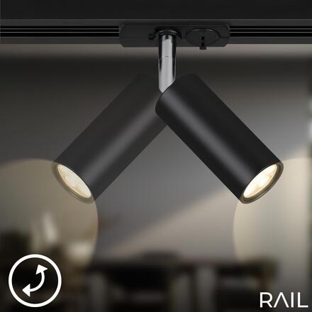 BRILONER LED spot 5,5W lištový systém 230V vysokonapěťový, stmívatelné, teplá bílá, 4x10 cm, černý 8007015