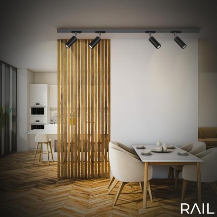 BRILONER LED spot 5,5W lištový systém 230V vysokonapěťový, stmívatelné, teplá bílá, 4x10 cm, černý 8007015