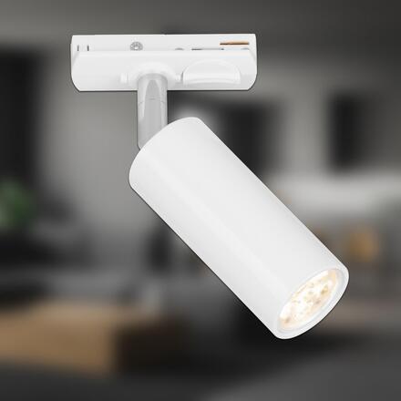 BRILONER LED spot 5,5W lištový systém 230V vysokonapěťový, stmívatelné, teplá bílá, 4x10 cm, bílý 8007016