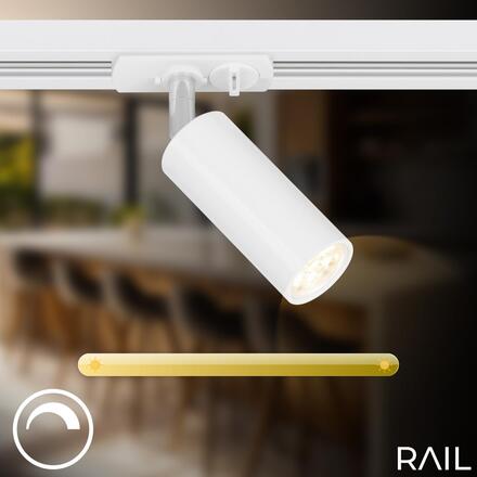 BRILONER LED spot 5,5W lištový systém 230V vysokonapěťový, stmívatelné, teplá bílá, 4x10 cm, bílý 8007016