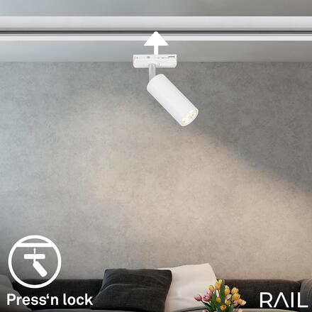 BRILONER LED spot 5,5W lištový systém 230V vysokonapěťový, stmívatelné, teplá bílá, 4x10 cm, bílý 8007016