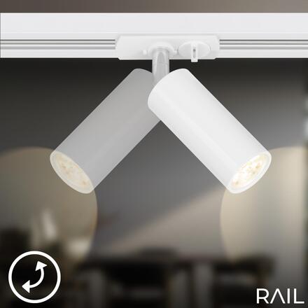 BRILONER LED spot 5,5W lištový systém 230V vysokonapěťový, stmívatelné, teplá bílá, 4x10 cm, bílý 8007016