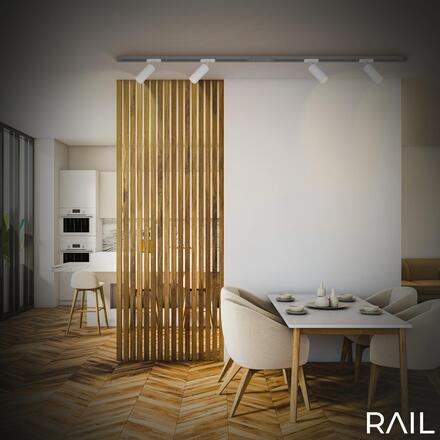 BRILONER LED spot 5,5W lištový systém 230V vysokonapěťový, stmívatelné, teplá bílá, 4x10 cm, bílý 8007016