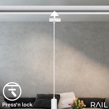 BRILONER LED závěsné svítidlo 4,5W lištový systém 230V  stmívatelné, teplá bílá, 130 cm, bílé 8008016