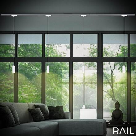 BRILONER LED závěsné svítidlo 4,5W lištový systém 230V  stmívatelné, teplá bílá, 130 cm, bílé 8008016