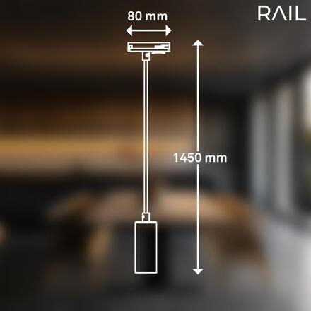 BRILONER LED závěsné svítidlo 4,5W lištový systém 230V  stmívatelné, teplá bílá, 130 cm, bílé 8008016