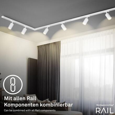 BRILONER Lištový systém sada 225 cm - 3x 230V lišta 1-fázová, 6x spot GU10, bílá 8009066