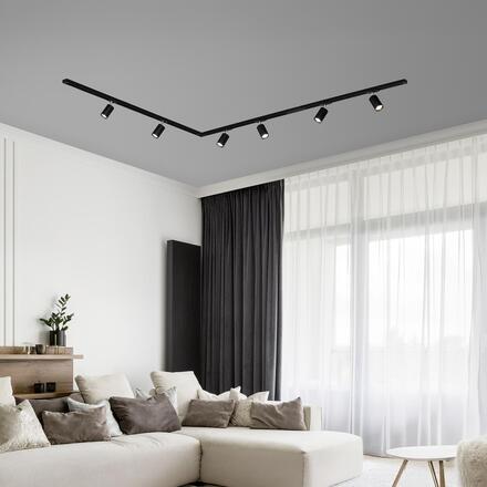 BRILONER Lištový systém sada 300 cm do L - 4x 230V lišta 1-fázová, 6x spot GU10, černá 8011065