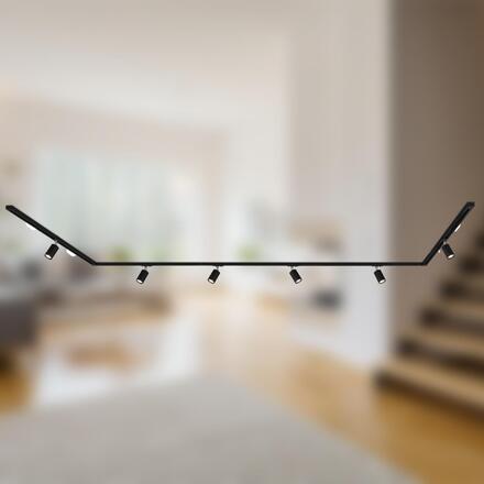 BRILONER Lištový systém sada 450 cm do U - 6x 230V lišta 1-fázová, 6x spot GU10, černá 8012065