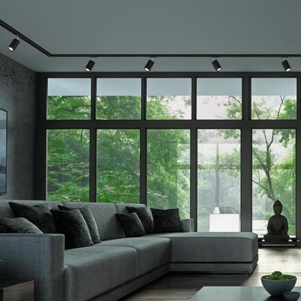 BRILONER Lištový systém sada 450 cm do U - 6x 230V lišta 1-fázová, 6x spot GU10, černá 8012065