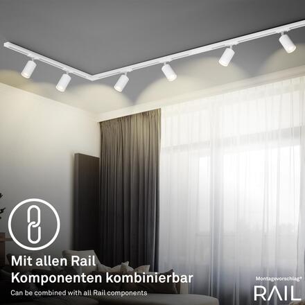 BRILONER Lištový systém sada 450 cm do U - 6x 230V lišta 1-fázová, 6x spot GU10, bílá 8012066