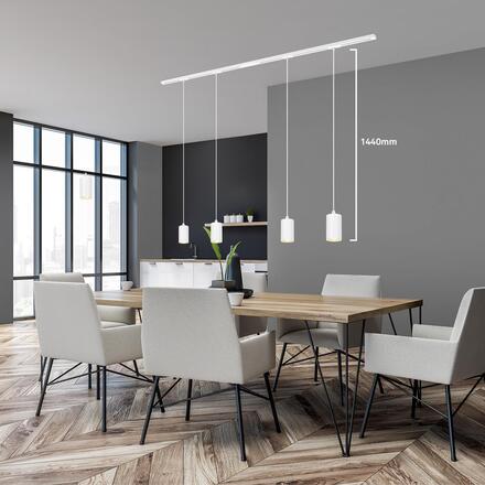 BRILONER 1-fázový lištový systém, kompletní sada, 4x GU10 závěsná svítidla, bílá 8015046