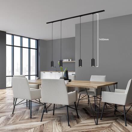 BRILONER 1-fázový lištový systém, kompletní sada, 4x LED závěsná svítidla, černá 8016045