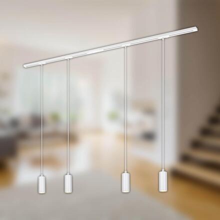 BRILONER 1-fázový lištový systém, kompletní sada, 4x LED závěsná svítidla, bílá 8016046