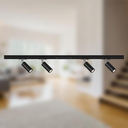 BRILONER 1-fázový lištový systém, kompletní sada, 4x LED spoty, černá 8017045