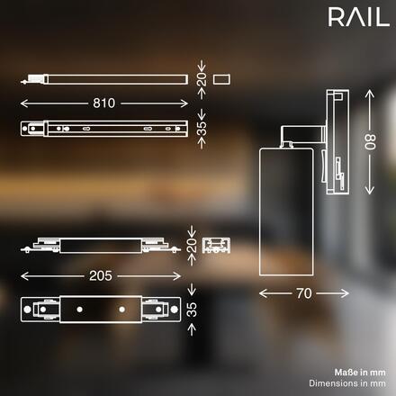 BRILONER 1-fázový lištový systém, kompletní sada, 4x LED spoty, černá 8017045