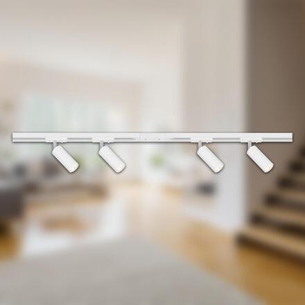 BRILONER 1-fázový lištový systém, kompletní sada, 4x LED spoty, bílá 8017046