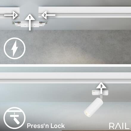 BRILONER 1-fázový lištový systém, kompletní sada, 4x LED spoty, bílá 8017046