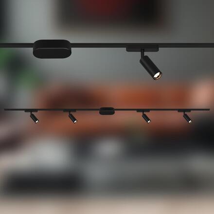 BRILONER Startovací sada lištový systém nízké napětí 200 cm, 2x 48V lišta, 4 LED spoty, s trafem, černá 8025045