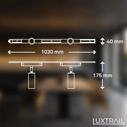 BRILONER Luxtrail lištový systém, prodlužovací sada, 2x LED spoty, černá 8026025
