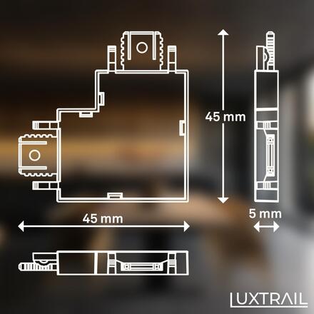 BRILONER Rohová spojka lištový systém 48V DC 90 st., nízkonapěťový, 1-fázový, přisazený, černá 8029005