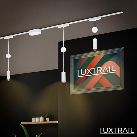 BRILONER LUXTRAIL lištový systém 48V, LED závěsné svítidlo, nastavitelná výška, bílé 8032016