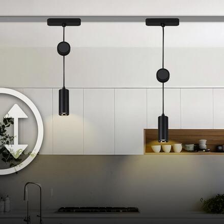 BRILONER Luxtrail lištový systém, 4x LED spoty, 2x LED závěsná svítidla, do L, černá 8035065