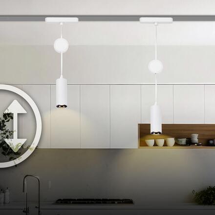 BRILONER Luxtrail lištový systém, 6x spot, 2x závěsná svítidla, do U/Z, bílá 8037086