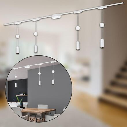 BRILONER Luxtrail lištový systém, kompletní sada, 4x LED závěsné svítidlo, bílá 8041046