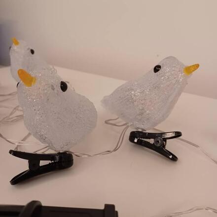 DecoLED LED světelní ptáčci, akryl, 5 ks, teple bílá