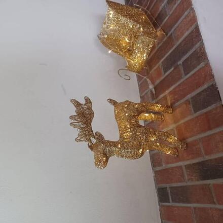 DecoLED LED světelný jelen se sáněmi, 40 cm, teple bílá