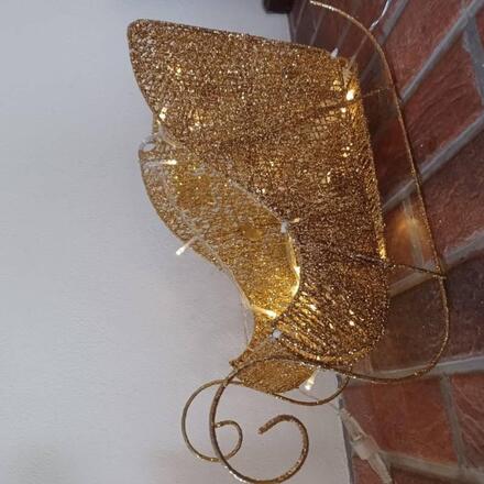 DecoLED LED světelný jelen se sáněmi, 40 cm, teple bílá