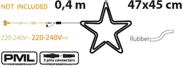 XmasKing LED motiv hvězda průměr 50cm, PROFI 230V venkovní, teplá bílá bez napájení