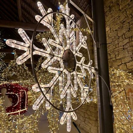 DecoLED LED světelná vločka na VO, pr. 85 cm, teple bílá