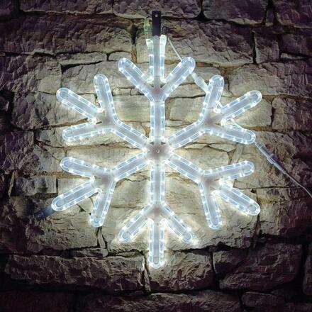 DecoLED LED světelná vločka V, na sloupy VO 3D tisk, pr. 67 cm, ledově bílá