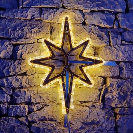 DecoLED LED světelná hvězda na VO 3D tisk, 61x79 cm, teple bílá