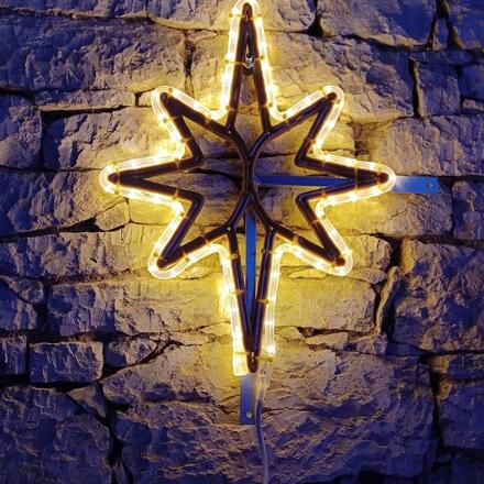 DecoLED LED světelná hvězda na VO 3D tisk, 61x79 cm, teple bílá