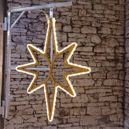 DecoLED LED světelná hvězda na VO 3D tisk, 61x79 cm, teple bílá